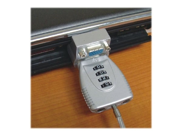 Neomounts NSVGALOCK VGA Security Lock - Lås för säkerhetskabel - silver - 2 m