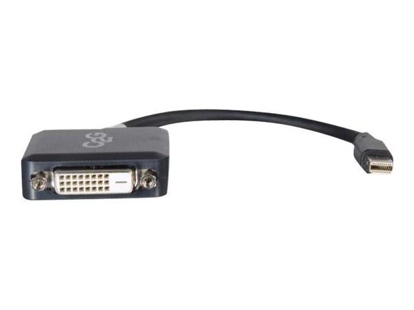 C2G 20cm Mini DisplayPort to DVI Adapter - Thunderbolt to Single Link DVI-D Converter M/F - Black - DisplayPort-kabel - Mini DisplayPort (hann) til...