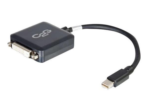 C2G 20cm Mini DisplayPort to DVI Adapter - Thunderbolt to Single Link DVI-D Converter M/F - Black - DisplayPort-kabel - Mini DisplayPort (hann) til...