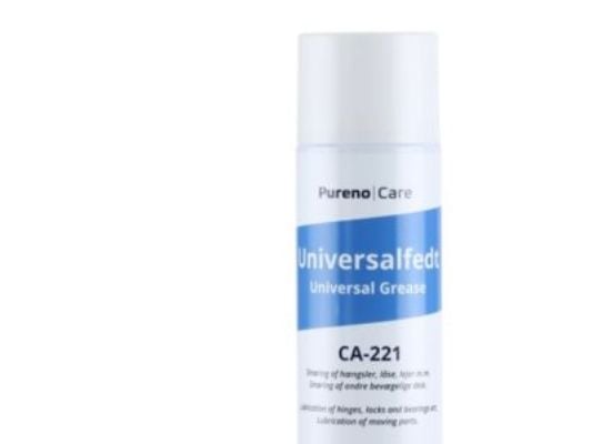 Universalfedt 500ml spray. Drivmiddel kulsyre Smøring af hængsler, låse, lejer og andre bevægelige dele.