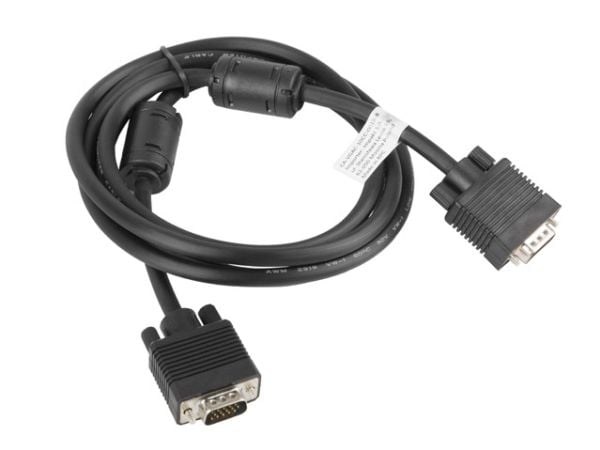 Lanberg - VGA-kabel - HD-15 (VGA) (hann) til HD-15 (VGA) (hann) - 1.8 m - tommelskruer - svart