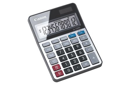 Canon LS-122TS, Desktop, Skjerm, 12 sifre, Batteri/Solcelle, Grå