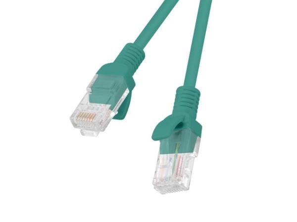 Lanberg - Liitäntäkaapeli - RJ-45 (uros) RJ-45 (uros) - 25 cm - UTP - CAT 5e - muotoiltu, solmuton - vihreä, RAL 6024