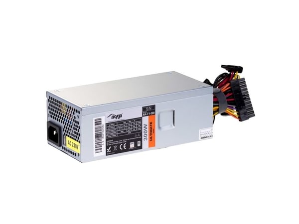 Akyga Ultimate Series AK-T1-300 - Strømforsyning (intern) - TFX12V - 80 PLUS - AC 230 V - 300 watt - aktiv PFC - grå