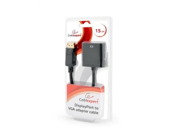 Cablexpert - Video adapter - DisplayPort (hann) til HD-15 (VGA) (hunn) - DisplayPort 1.1a - 15 cm - 1080p-støtte - svart