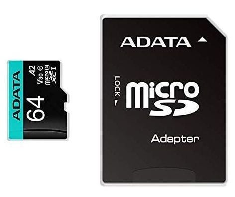 ADATA Premier Pro V30S - Flashminnekort (SD-adapter inkludert) - 64 GB - A2 / Video Class V30 / UHS-I U3 / Class10 - microSDXC UHS-I
