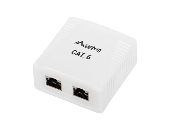 Lanberg OS6-0002-W, 2 x RJ-45, 2 x RJ-45, Valkoinen