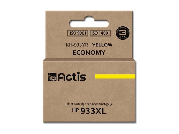 Actis KH-933YR, Standard utskriftsproduksjon, Gult, Fargestoffbasert blekk, 13 ml, 1 stykker, Enkeltpakke