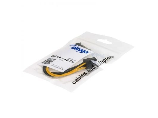 Akyga - Strømadapter - 6-pins PCIe-strøm (hunn) til SATA-strøm (hann) - 15 cm