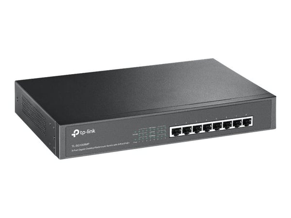 TP-Link TL-SG1008MP - Kytkin - ikke administreret - 8 x 10/100/1000 (PoE+) - työpöytä, monterbar på stativ - PoE+ (126 W) - PoE+ (126 W)