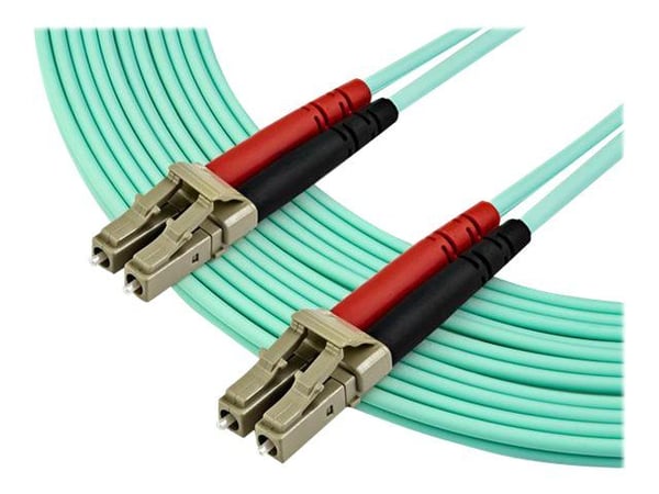 Startech 7 m OM4 LC to LC Multimode Duplex Fiber Optic Patch Cable - Aqua - 50/125 - Fiber Optic Cable - 40/100Gb - LSZH (450FBLCLC7) - Koblingskab...