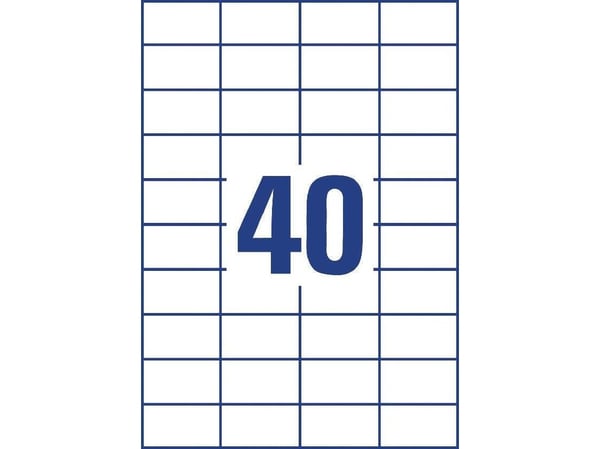 Avery L7184 - Permanent selvklebende - hvit - 52,5 x 29,7 mm 4000 etikett(er) (100 ark x 40 adresseetiketter)