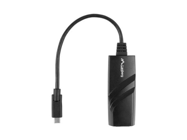 Lanberg NC-1000-02, USB Type-C, RJ-45, Musta, 1 kpl, 0,15 m
