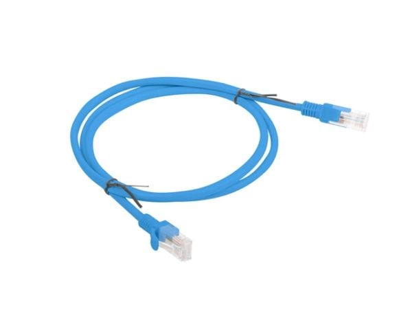 Lanberg - Liitäntäjohto - RJ-45 (uros) RJ-45 (uros) - 1 m - UTP - CAT 6 - muotoiltu, solmuton, säikeistetty - sininen, RAL 5012