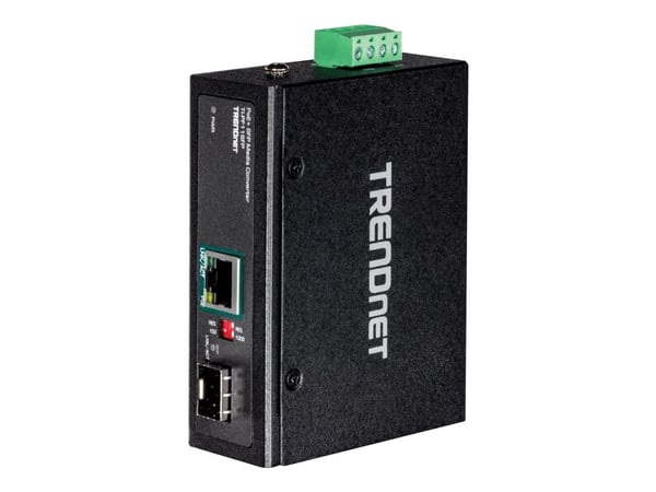 TRENDnet TI-PF11SFP - Fibermedieomformer - 1GbE - 10Base-T, 100Base-TX, 1000Base-T - RJ-45 / SFP (mini-GBIC) - opp til 40 km - TAA-samsvar