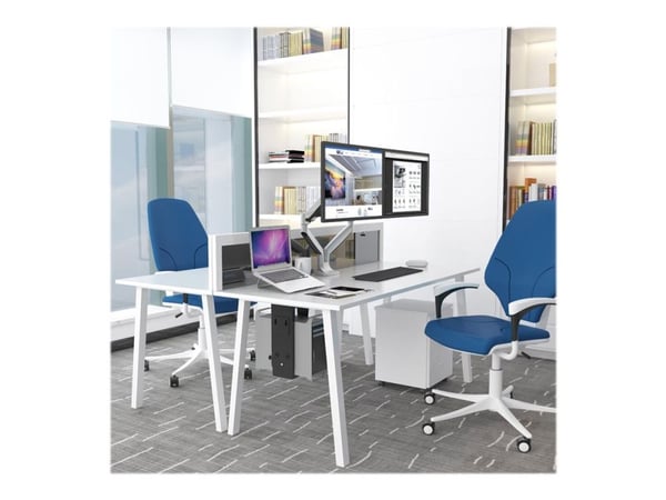 Neomounts NSLS025 - Stativ - for notebook - børstet aluminium - sølv - skjermstørrelse: 10"-17" - skrivebord