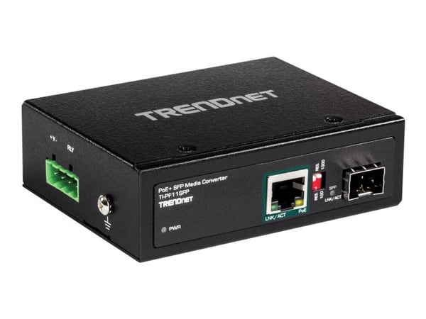 TRENDnet TI-PF11SFP - Valokuitumuuntaja - GigE - 10Base-T, 100Base-TX, 1000Base-T - RJ-45 / SFP (mini-GBIC) - 40 km:n etäisyys