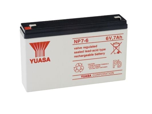 Yuasa NP7-6, Lyijyakut (VRLA), 6 V, valkoinen, 7000 mAh, 1,26 kg