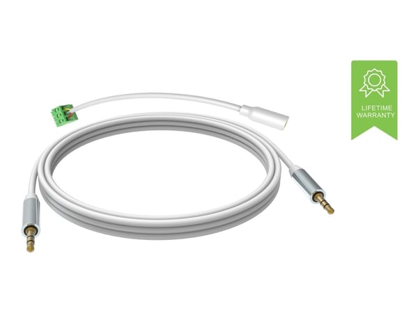 VISION Techconnect - Lydkabel - minijakk hann til minijakk hann - 5 m - dobbeltisolert - hvit