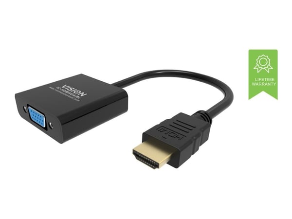 VISION Professional - Video adapter - HDMI hann til HD-15 (VGA) hunn - 23 cm - svart - 1080p-støtte