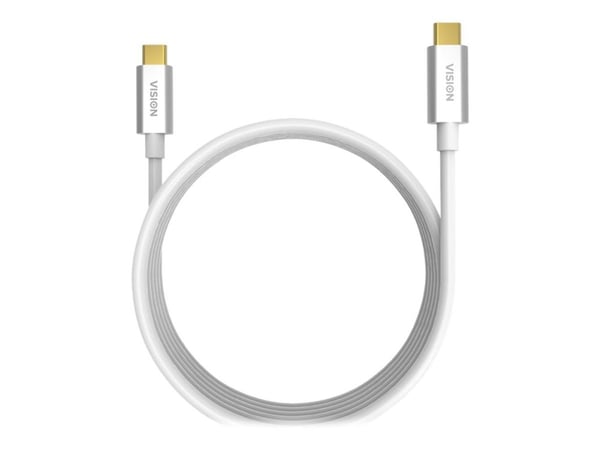 Vision - USB-kabel - USB-C (hann) til USB-C (hann) - USB 3.1 Gen 1 - 3 A - 4 m - hvit