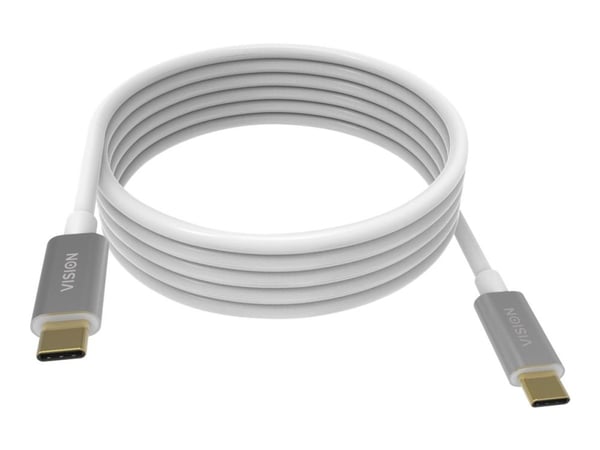 Vision - USB-kabel - USB-C (hann) til USB-C (hann) - USB 3.1 Gen 1 - 3 A - 4 m - hvit
