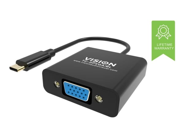 VISION - Videokort - USB-C hane till HD-15 (VGA) hona - svart - stöd för 1080p