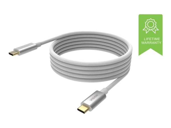 Vision - USB-kabel - USB-C (hann) til USB-C (hann) - USB 3.1 Gen 1 - 3 A - 4 m - hvit