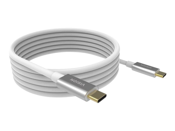 Vision - USB-kabel - USB-C (hann) til USB-C (hann) - USB 3.1 Gen 1 - 3 A - 4 m - hvit
