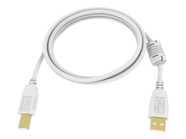 Vision 5m USB 2.0, 5 m, USB A, USB B, USB 2.0, Uros/uros, Valkoinen