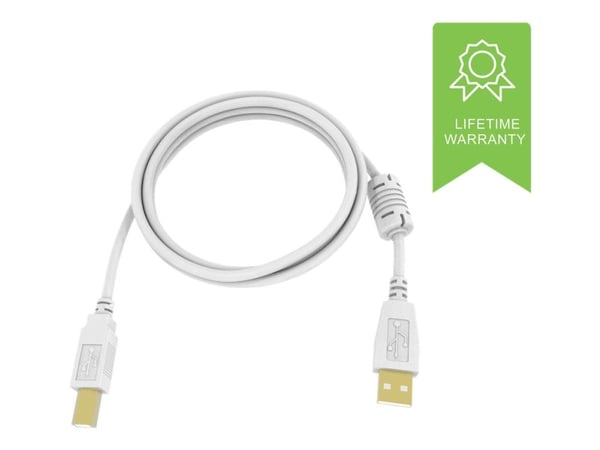 Vision 5m USB 2.0, 5 m, USB A, USB B, USB 2.0, Uros/uros, Valkoinen