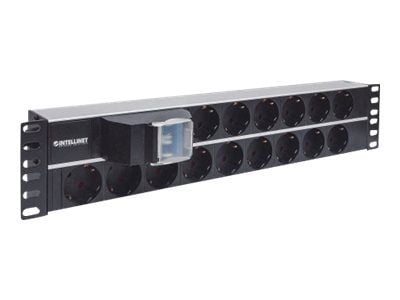 Intellinet 19" 2U 2U Rackmount 15-Way Power Strip - German Type", With Double Air Switch, 3m Power Cord - pistorasia (rack versio) - AC 250 V - tul...