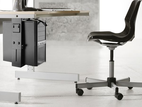 Equip 650892, CPU-holder under skrivebordet, Desktop, 10 kg, Sort, Stål, 180°