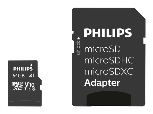 Philips FM64MP45B - Flashminnekort (SD-adapter inkludert) - 64 GB - UHS-I / Class10 - SDXC
