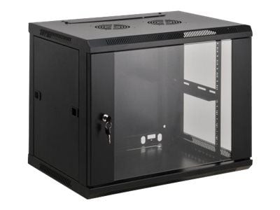 Intellinet Network Cabinet, Wall Mount (Standard), 20U, Usable Depth 350mm/Width 540mm, Black, Assembled, Max 60kg, Metal & Glass Door, Back Panel,...