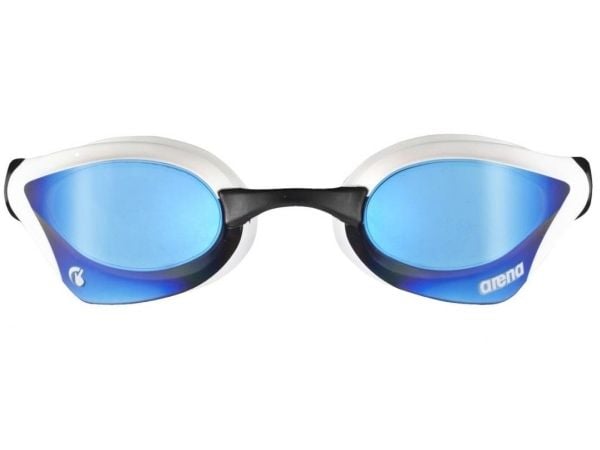 Arena Cobra Core Swipe Mirror, Men, One Size, White, Thermoplastic Rubber (TPR), Blue, Polycarbonate