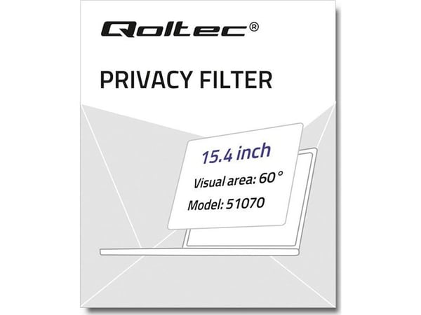 Qoltec - Notebookpersonvernsfilter - 15.4" - gjennomsiktig