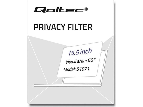 Qoltec - Notebookpersonvernsfilter - 15.5" - gjennomsiktig