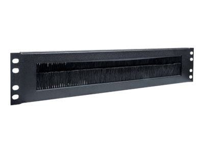 Intellinet 19" Cable Entry Panel, 2U, with Brush Insert, Black - Rackkabeladgangspanel med børste - svart, RAL 9005 - 2U - 19"