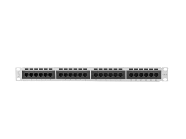 Lanberg PPU6-1024-S - Patch-panel - rackmontering - CAT 6 - UTP - RJ-45 X 24 - RAL 7035, grå - 1U - 19"