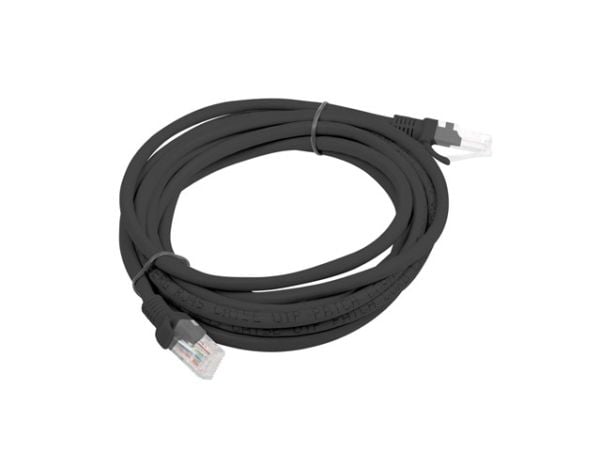 Lanberg - Koblingskabel - RJ-45 (hann) til RJ-45 (hann) - UTP - CAT 5e - formstøpt, uten hindringer, flertrådet - svart, RAL 9004