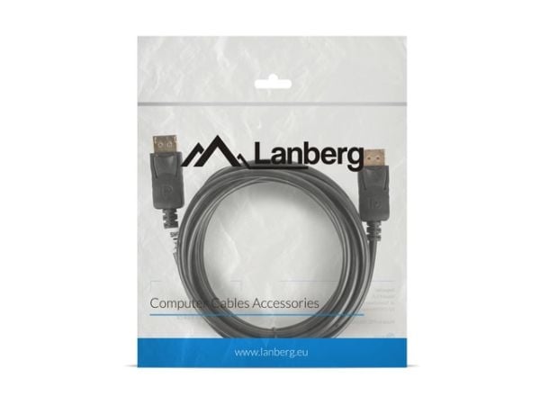 Lanberg - DisplayPort-kabel - DisplayPort (hann) til DisplayPort (hann) - DisplayPort 1.2 - 300 V - 3 m - 4K-støtte - svart