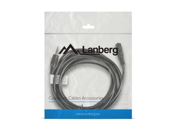Lanberg - Lydforlengelseskabel - mini-phone stereo 3.5 mm hann til mini-phone stereo 3.5 mm hunn - 3 m - svart