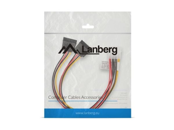 Lanberg - Strømadapter - 4-pin intern strøm (hann) til SATA-strøm (hunn) - 30 cm