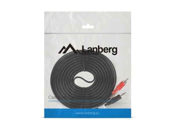 Lanberg - Lydkabel - mini-phone stereo 3.5 mm hann til RCA x 2 hann - 5 m - svart