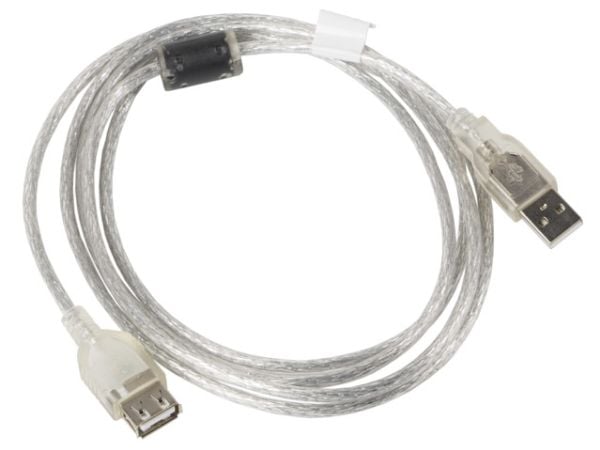Lanberg CA-USBE-12CC-0018-TR, 1,8 m, USB A, USB A, USB 2.0, 480 Mbit/s, Läpinäkyvä