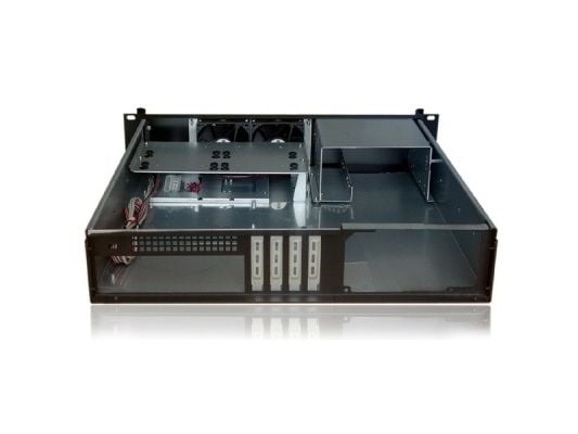 Techly I-CASE IPC-240L, Teline, Palvelin, Musta, mikro ATX, Mini-ITX, Metalli, 2U