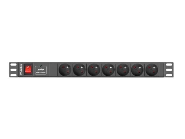 Lanberg PDU-07E-0200-IEC-BK, 2 m, 7 AC-pistorasia(a), Sisätila, Tyyppi E, Musta, 220 - 250 V