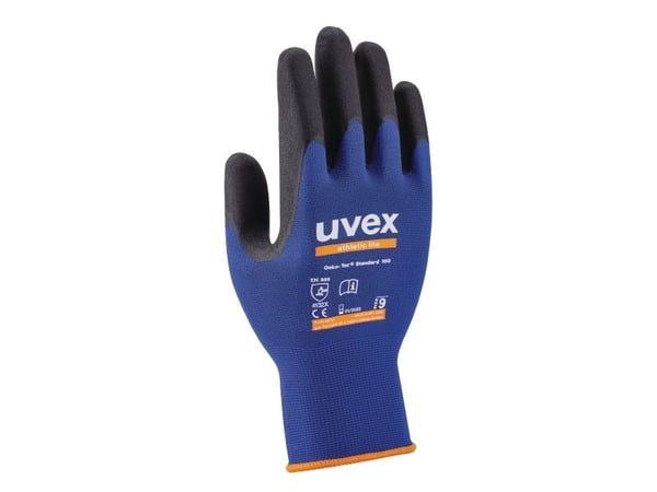 Uvex 60027, Verkstedhansker, Antrasitt, Blå, Voksen, Voksen, Unisex, 1 stykker