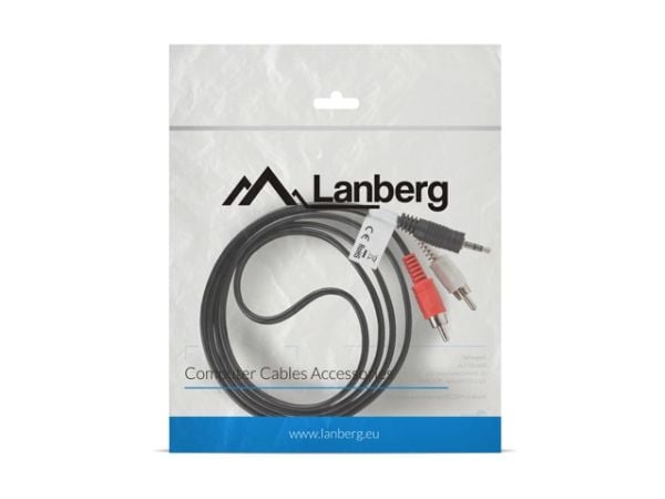 Lanberg - Lydkabel - mini-phone stereo 3.5 mm hann til RCA x 2 hann - 1.5 m - svart